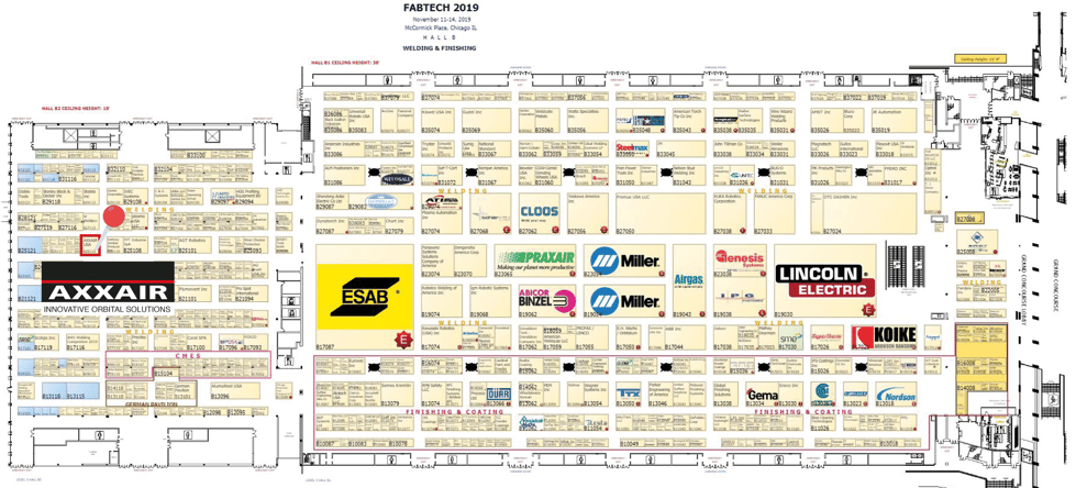 FABTECH 2019 map - welding and finishing