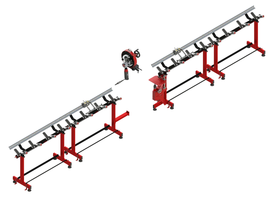New support benches with an end stop system
